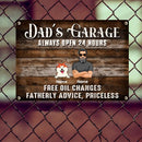Pawzity Welcome Metal Garage Sign, Gifts For Pet Lovers, Dad's Garage Always Open 24 Hours Free Oil Changes Wooden Style
