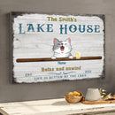 Personalized Dog & Cat Landscape Canvas, Gifts For Pet Lovers, Lake House Relax & Unwind Life Is Better At The Lake