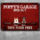 Pawzity Welcome Metal Garage Sign, Gifts For Pet Lovers, Dad's Garage Often 24/7 Toys Fixed Free Funny Sign Colorful Style
