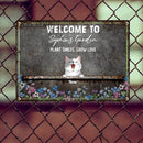 Pawzity Metal Garden Sign, Gifts For Pet Lovers, Plant Smiles Grow Love Flowers Welcome Signs