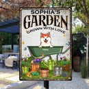 Pawzity Metal Garden Sign, Gifts For Pet Lovers, Grown With Love Plant & Butterfly Personalized Housewarming Gifts