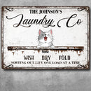 Pawzity Metal Laundry Sign, Gifts For Pet Lovers, Wash Dry Fold Personalized Housewarming Gifts
