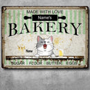 Pawzity Metal Bakery Sign, Gifts For Pet Lovers, Made With Love Sugar Flour Butter Eggs Personalized Metal Signs