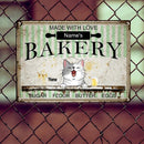 Pawzity Metal Bakery Sign, Gifts For Pet Lovers, Made With Love Sugar Flour Butter Eggs Personalized Metal Signs