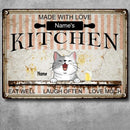 Pawzity Metal Kitchen Sign, Gifts For Pet Lovers, Made With Love Eat Well Laugh Often Love Much Personalized Metal Signs