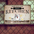 Pawzity Metal Kitchen Sign, Gifts For Pet Lovers, Made With Love Eat Well Laugh Often Love Much Personalized Metal Signs