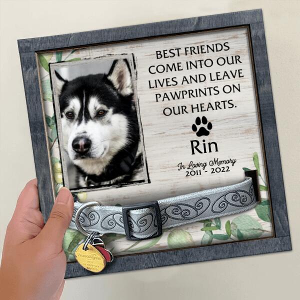 Pet Memorial, Personalized Dog & Cat Memorial Photo Collar Sign, Loss Of Pet Gifts, Best Friends Come Into Our Lives