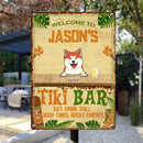 Pawzity Metal Tiki Bar Signs, Gifts For Pet Lovers, Eat Drink Chill Good Times Great Friends Tropical Style Welcome Signs