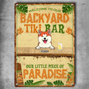 Pawzity Metal Backyard Tiki Bar Signs, Gifts For Pet Lovers, Our Little Piece Of Paradise Tropical Style Welcome Signs