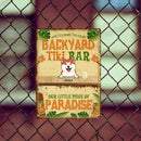 Pawzity Metal Backyard Tiki Bar Signs, Gifts For Pet Lovers, Our Little Piece Of Paradise Tropical Style Welcome Signs