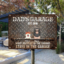 Pawzity Welcome Metal Garage Sign, Gifts For Pet Lovers, Dad's Garage What Happens In The Garage Stays In The Garage