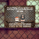 Pawzity Welcome Metal Garage Sign, Gifts For Pet Lovers, Dad's Garage What Happens In The Garage Stays In The Garage