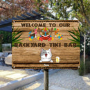 Pawzity Metal Backyard Tiki Bar Signs, Gifts For Pet Lovers, Hawaiian Tiki Silhouettes Welcome Signs
