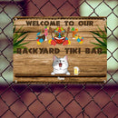 Pawzity Metal Backyard Tiki Bar Signs, Gifts For Pet Lovers, Hawaiian Tiki Silhouettes Welcome Signs