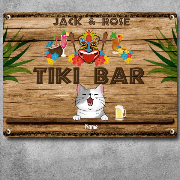 Pawzity Metal Tiki Bar Signs, Gifts For Pet Lovers, Hawaiian Tiki Silhouettes Personalized Home Signs