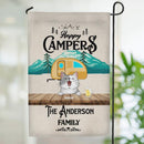 Personalized Dog & Cat Flag, Gifts For Pet Lovers, Happy Campers Mountain Flag, Yellow Camper Van