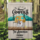 Personalized Dog & Cat Flag, Gifts For Pet Lovers, Happy Campers Mountain Flag, Yellow Camper Van