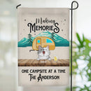 Personalized Dog & Cat Garden Flag, Gifts For Pet Lovers, Making Memories Camping Flag, Yellow Camper Van