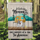 Personalized Dog & Cat Garden Flag, Gifts For Pet Lovers, Making Memories Camping Flag, Yellow Camper Van