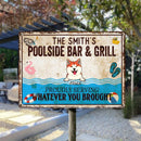 Pawzity Metal Pool Sign, Gifts For Pet Lovers, Poolside Bar & Grill Funny Signs, Proudly Serving Whatever You Brought