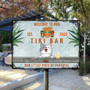 Pawzity Metal Tiki Bar Signs, Gifts For Pet Lovers, Our Little Piece Of Paradise Tiki Silhouettes Welcome Signs
