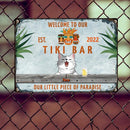 Pawzity Metal Tiki Bar Signs, Gifts For Pet Lovers, Our Little Piece Of Paradise Tiki Silhouettes Welcome Signs