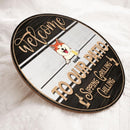 Pawzity Welcome To Our Patio Signs, Gifts For Pet Lovers, Sipping Grilling Chilling, Dog & Cat Custom Wooden Signs