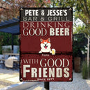 Pawzity Welcome To Bar & Grill Metal Sign, Gifts For Pet Lovers, Good Beer With Good Friends, Retro Metal Signs