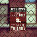 Pawzity Welcome To Bar & Grill Metal Sign, Gifts For Pet Lovers, Good Beer With Good Friends, Retro Metal Signs