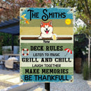 Pawzity Metal Pool Sign, Gifts For Pet Lovers, Deck Rules Listen To Music Funny Signs, Dog & Cat Personalized Metal Sign