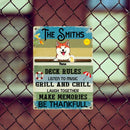 Pawzity Metal Pool Sign, Gifts For Pet Lovers, Deck Rules Listen To Music Funny Signs, Dog & Cat Personalized Metal Sign