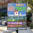 Pawzity Metal Pool Signs, Gifts For Pet Lovers, We Don't Skinny Dip We Chunky Dunk The Bar Is Always Open Pool Rules Sign