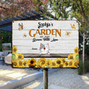 Pawzity Metal Garden Sign, Gifts For Pet Lovers, My Happy Place Sunflower & Butterfly Personalized Housewarming Gifts