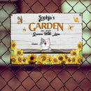 Pawzity Metal Garden Sign, Gifts For Pet Lovers, My Happy Place Sunflower & Butterfly Personalized Housewarming Gifts