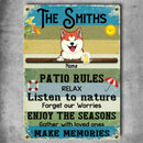 Pawzity Metal Pool Sign, Gifts For Pet Lovers, Patio Rules Relax Listen To Nature, Dog & Cat Personalized Metal Sign