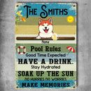 Pawzity Metal Pool Sign, Gifts For Pet Lovers, Pool Rules Good Time Expected, Dog & Cat Personalized Metal Sign