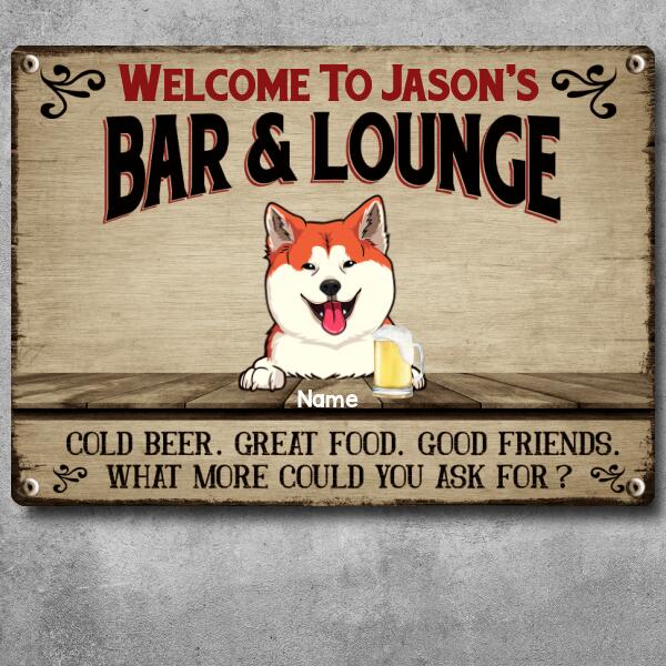 Pawzity Metal Bar & Lounge Sign, Gifts For Pet Lovers, Cold Beers Great Food Good Friends Personalized Family Sign