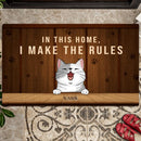 Pawzity Custom Doormat, Gifts For Pet Lovers, In This Home We Make The Rules Front Door Mat