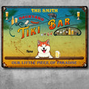Pawzity Metal Backyard Tiki Bar Signs, Gifts For Pet Lovers, Our Little Piece Of Paradise Personalized Family Sign