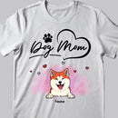 Personalized Dog Breeds T-shirt, Gifts For Dog Moms, Dog Mom & Heart T-shirt, Gifts For Mother's Day