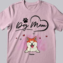 Personalized Dog Breeds T-shirt, Gifts For Dog Moms, Dog Mom & Heart T-shirt, Gifts For Mother's Day