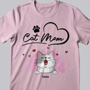 Personalized Cat Breeds T-shirt, Gifts For Cat Moms, Cat Mom & Heart T-shirt, Gifts For Mother's Day