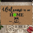 Pawzity Welcome To Our Home Custom Doormat, Gifts For Dog Lovers, Lucky Four-Leaf Front Door Mat