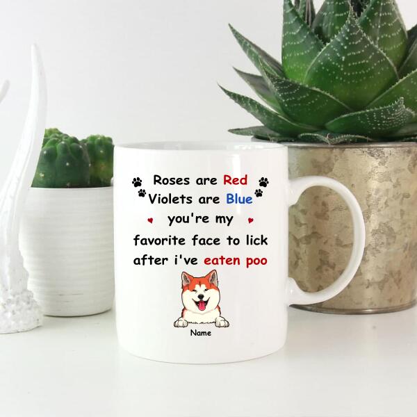 Personalized Dog Breeds Mug, Gifts For Dog Moms, You're Our Favorite Face To Lick, Gifts For Mother's Day