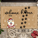 Christmas Dog Welcome Mat, Gifts For Dog Lovers, Welcome Home Christmas Icon Holiday Doormat