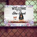 Pawzity Metal Garden Sign, Gifts For Pet Lovers, Welcome To The She Shed Personalized Home Sign, Funny Welcome Signs