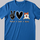 Personalized Dog Breed T-shirt, Peace Love And Dog, T-shirt For Dog Moms, Gifts For Mother's Day