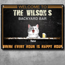 Pawzity Metal Home Bar Signs, Gifts For Pet Lovers, Where Every Hour Is Happy Our Welcome Signs
