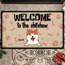 Pawzity Welcome To The Shitshow Custom Doormat, Gifts For Dog Lovers, Personalized House Warming Gifts