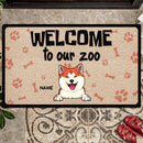 Pawzity Welcome Mat, Gifts For Dog Lovers, Welcome To Our Zoo Outdoor Door Mat, Personalized Housewarming Gifts